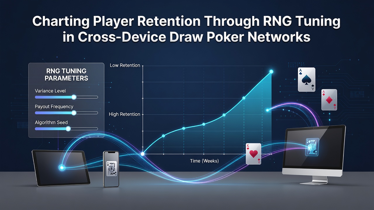 Diagramm zur Spielerbindung und RNG-Tuning in Draw-Poker-Netzwerken