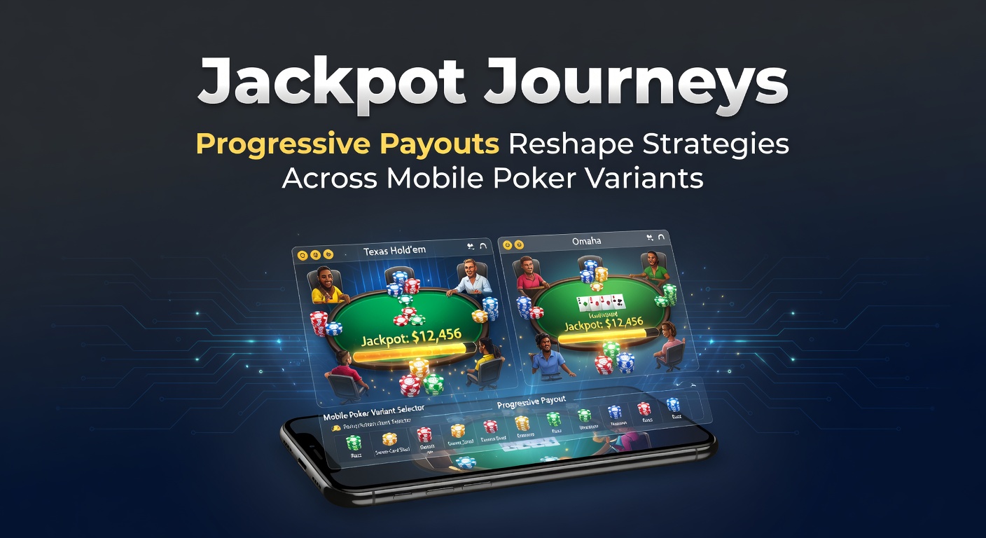 Mobile Poker-App mit progressivem Jackpot-Anzeiger, der explodierende Gewinne symbolisiert