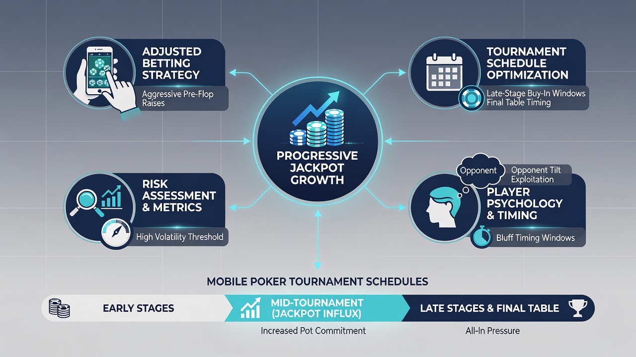 Diagramm zur Jackpot-Entwicklung und Teilnehmerstrategien über mehrere Turnierphasen