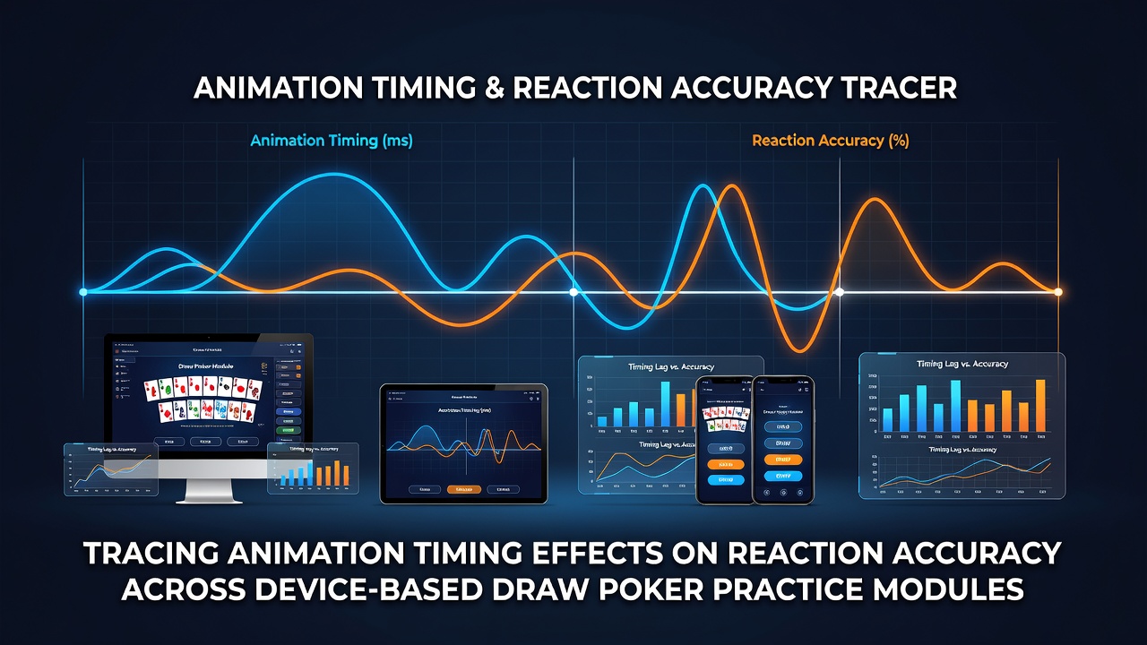 Darstellung von Animationstiming-Analysen in Draw-Poker-Trainingsmodulen auf verschiedenen Geräten